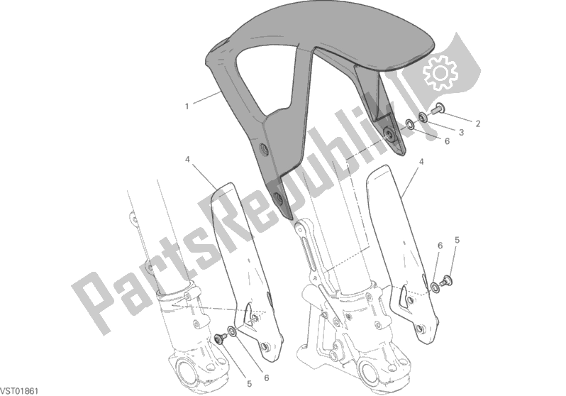 All parts for the Front Mudguard of the Ducati Scrambler Icon Thailand USA 803 2020